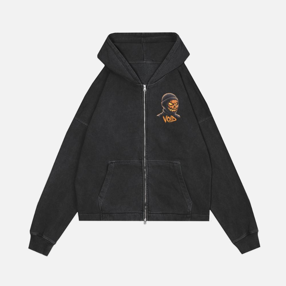 Void Pumpkin Head Hoodie Mask Design Zip Hoodie