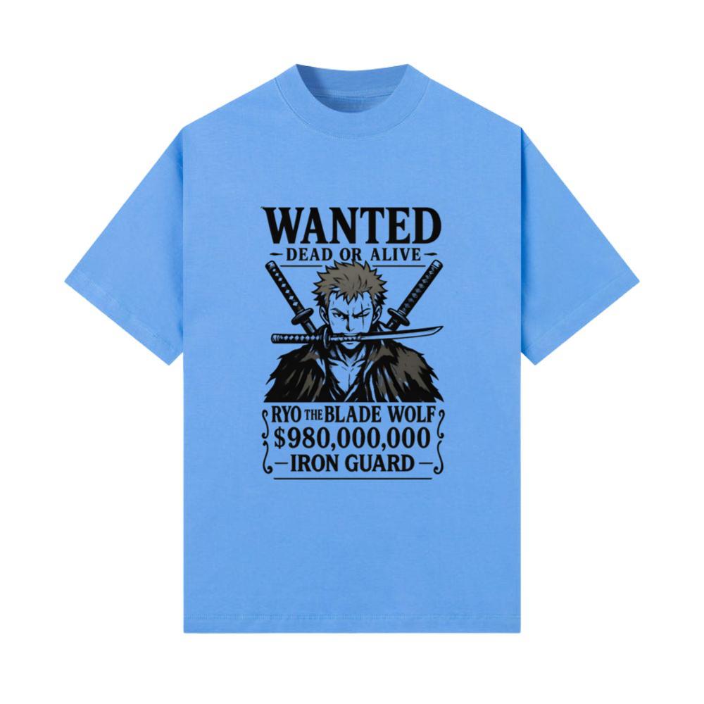 Wanted Poster Anime Tee – Ryo the Blade Wolf T-Shirt