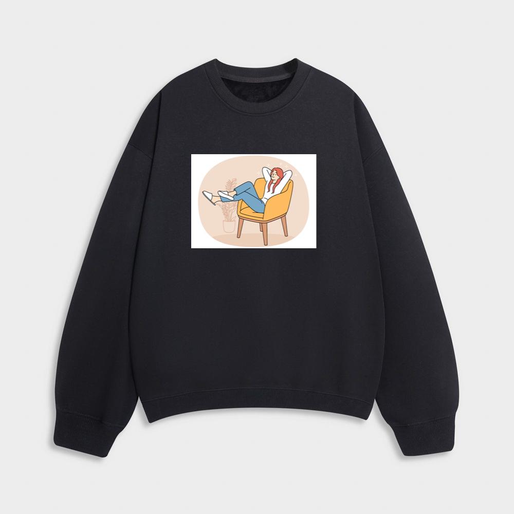 Warms in the Welcoming Womb of a Woven Wonder Sweatshirt