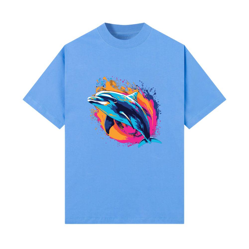 Watercolor Colorful Dolphin Colorful Animals T-Shirt