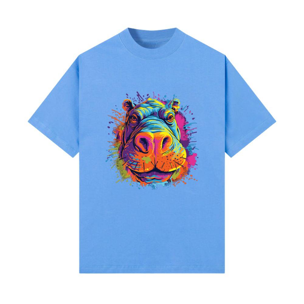 Watercolor Colorful Hippo Colorful Animals T-Shirt