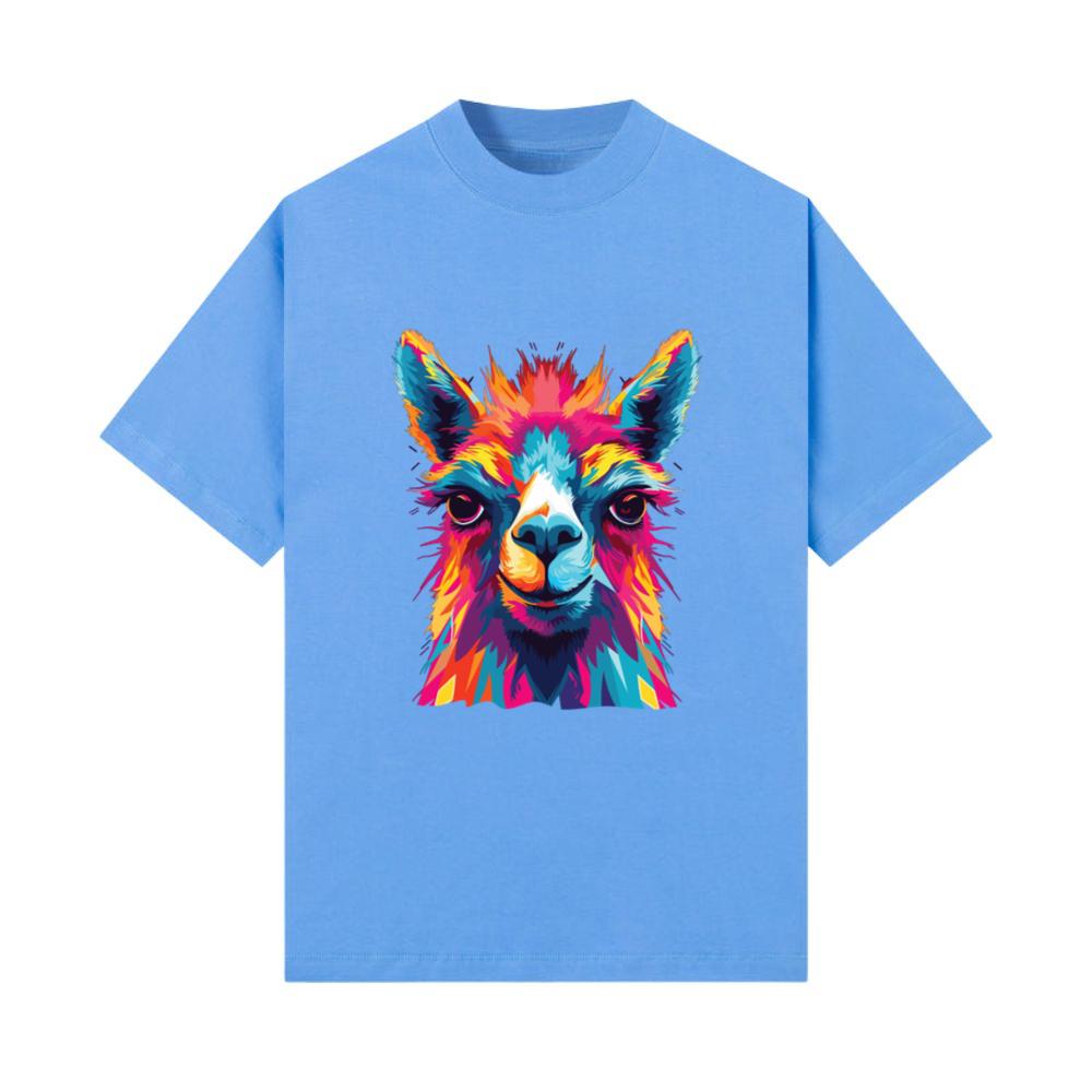 Watercolor Colorful Llama Colorful Animals T-Shirt