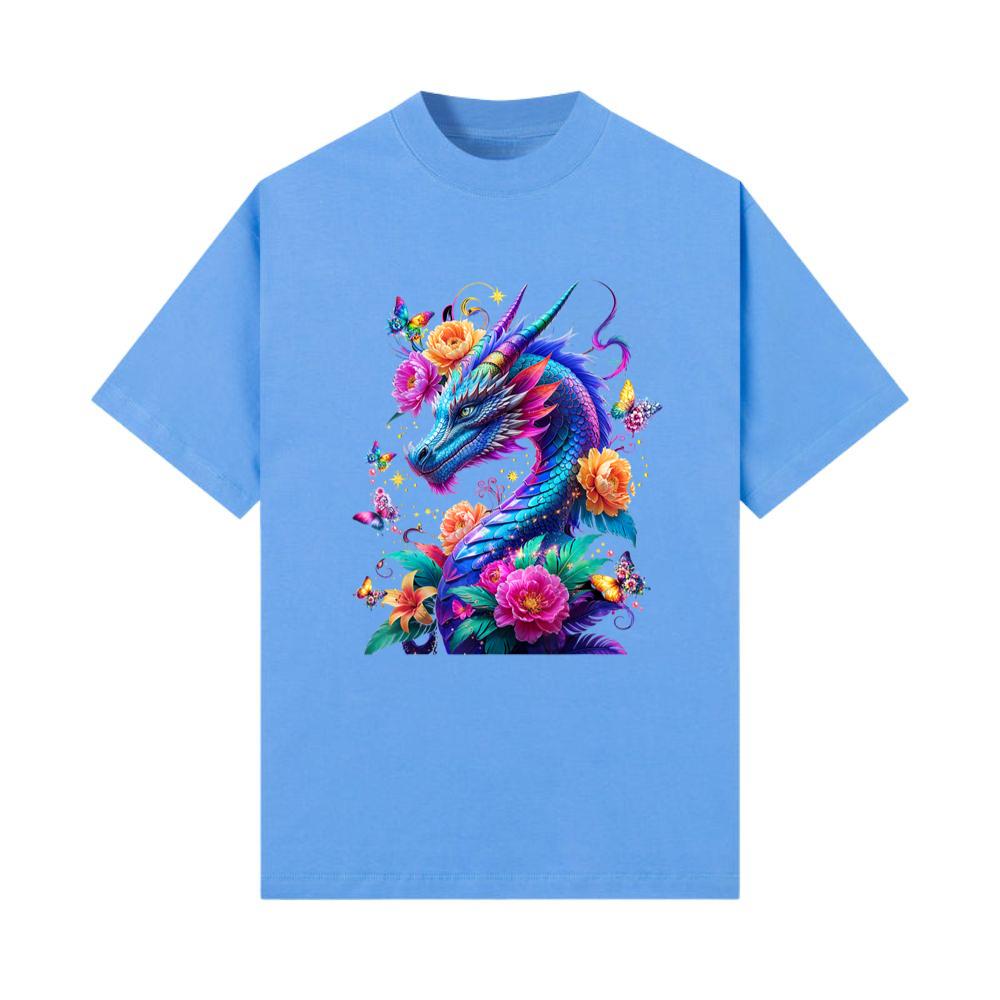 Watercolor Dragon Flowers Beautiful Art Colorful Graphic TShirt Thelollife