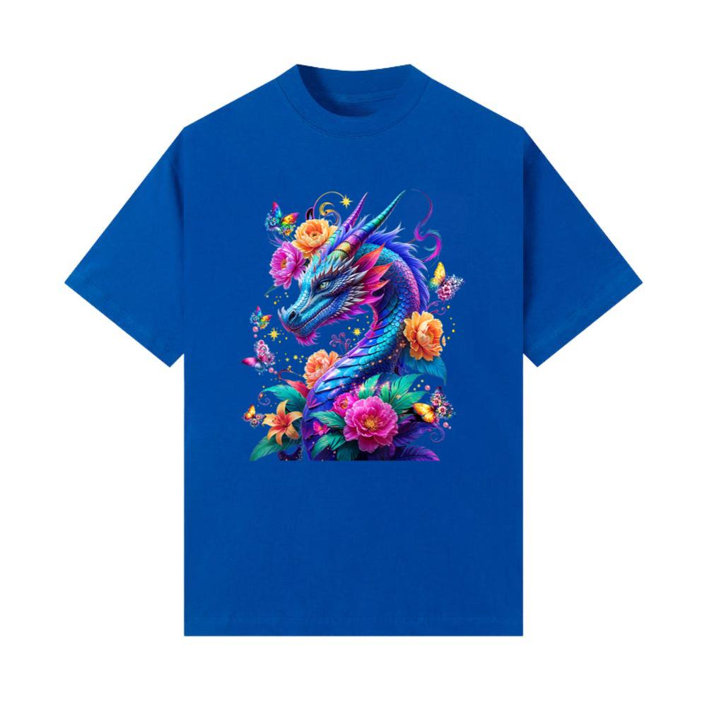 Watercolor Dragon Flowers Beautiful Art Colorful Graphic TShirt Thelollife