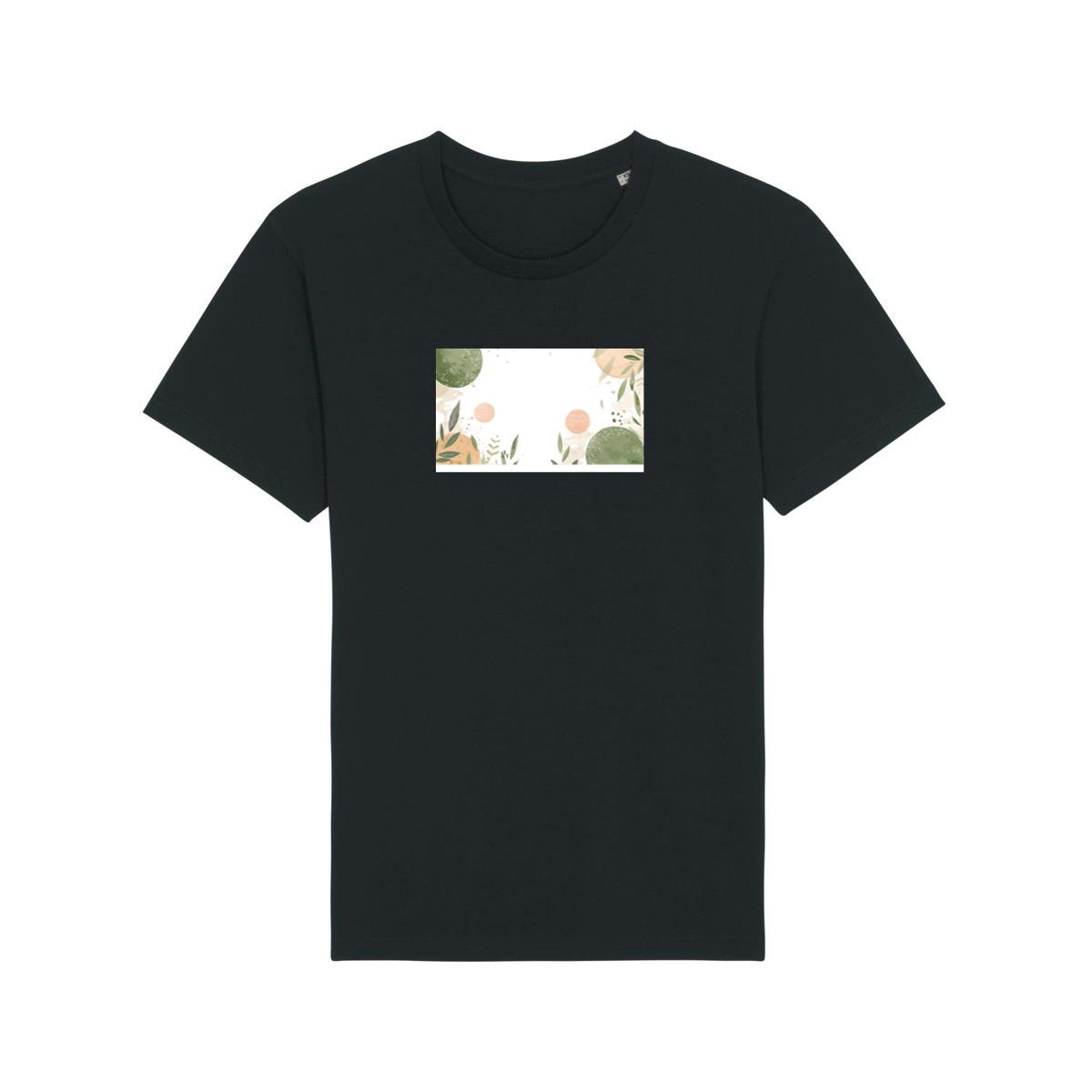 Watercolor Leaf and Circle Pattern T-Shirts