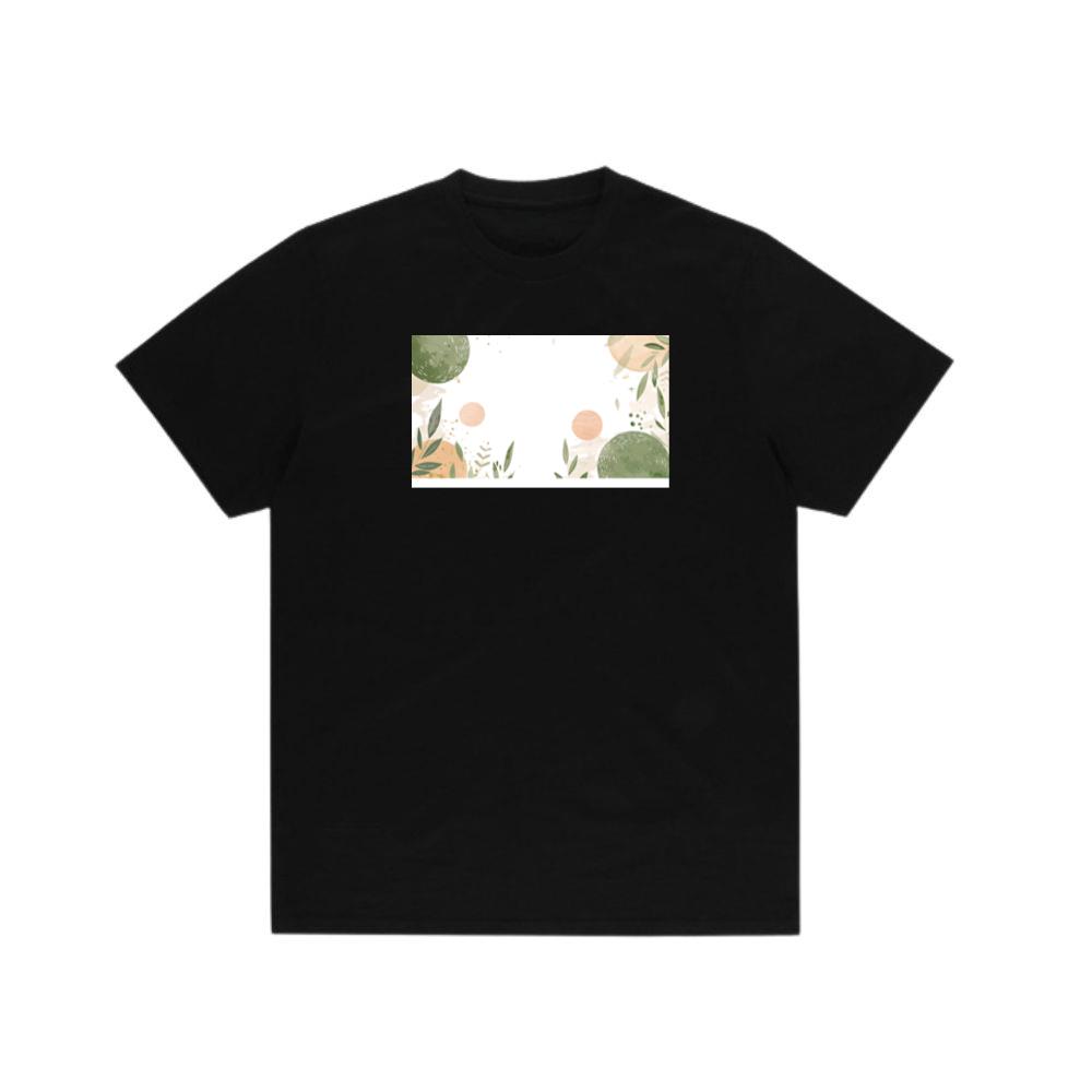 Watercolor Leaf and Circle Pattern T-Shirts
