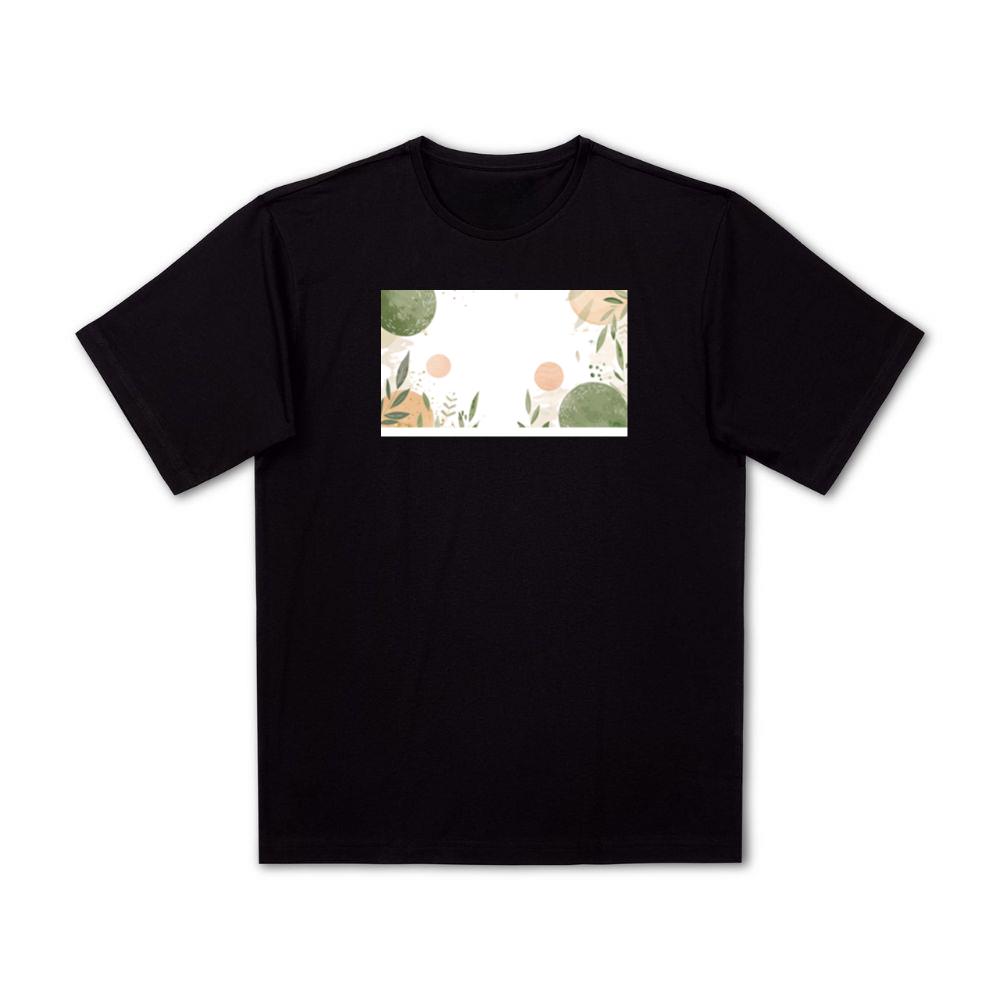 Watercolor Leaf and Circle Pattern T-Shirts