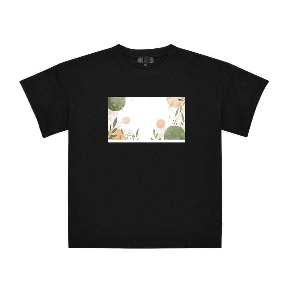 Watercolor Leaf and Circle Pattern T-Shirts