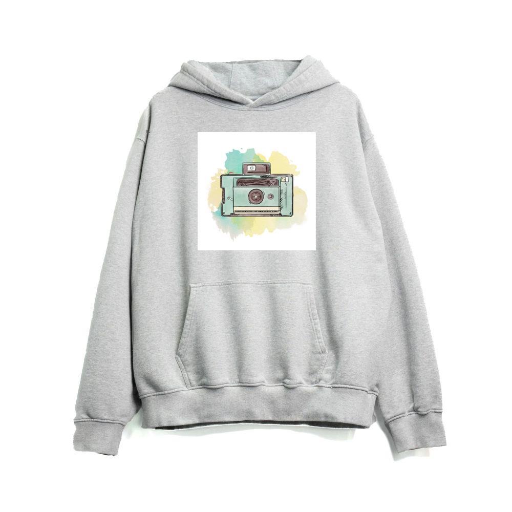 Watercolor Polaroid with Light Background Hoodies