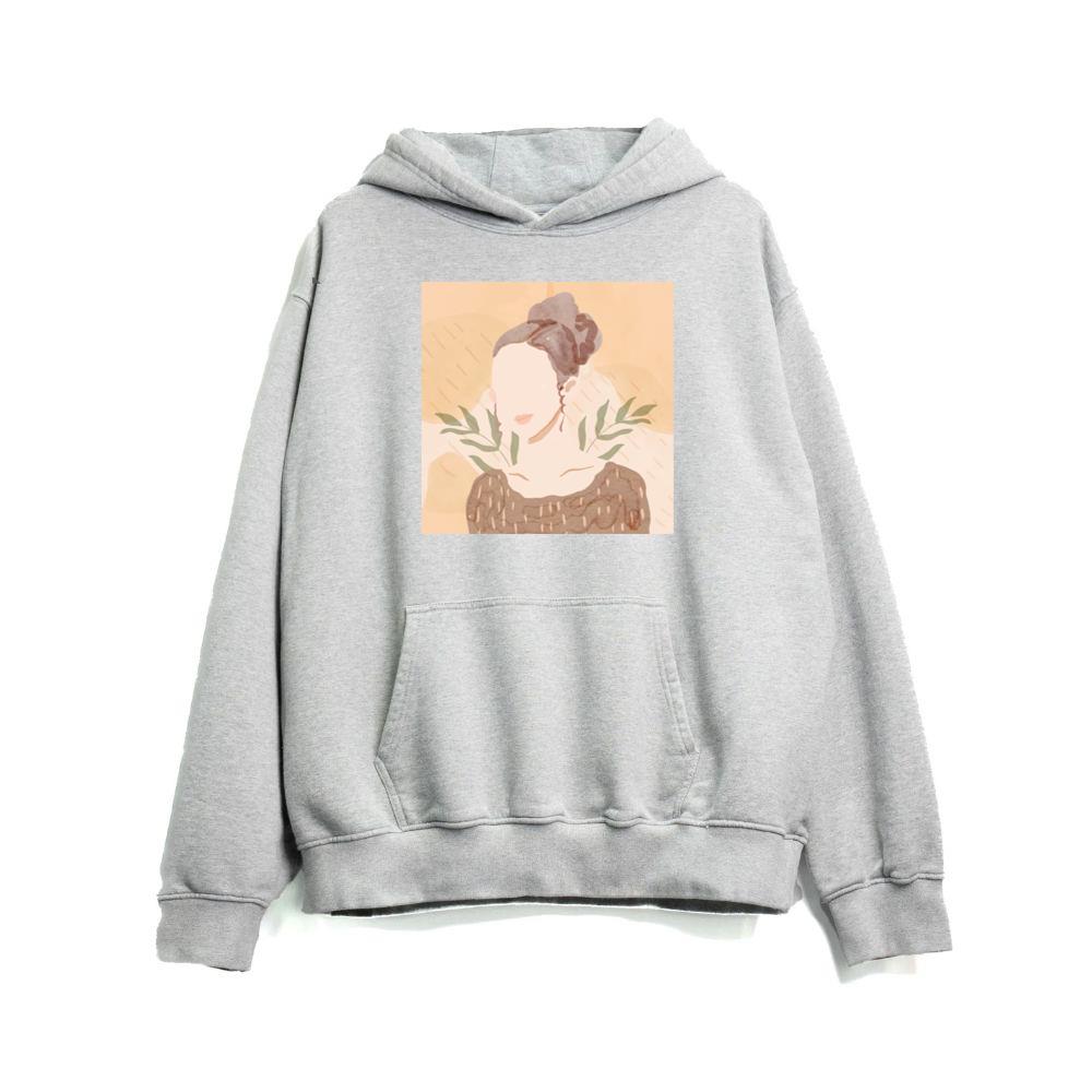 Watercolor Woman with Foliage Hoodies