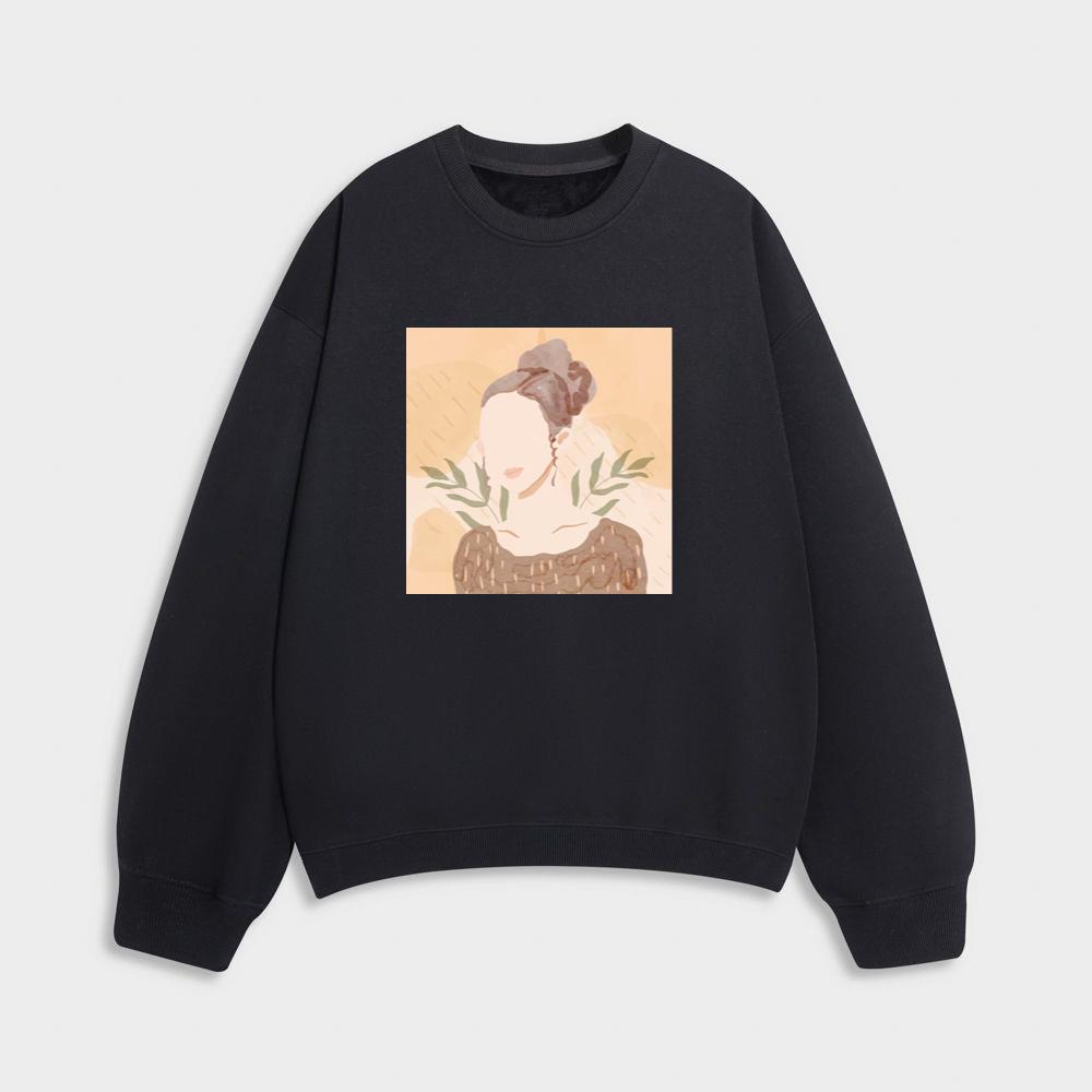 Watercolor Woman with Foliage Sweatshirt