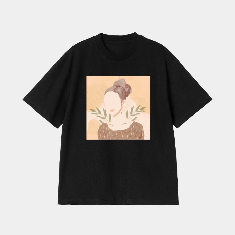 Watercolor Woman with Foliage T-Shirt
