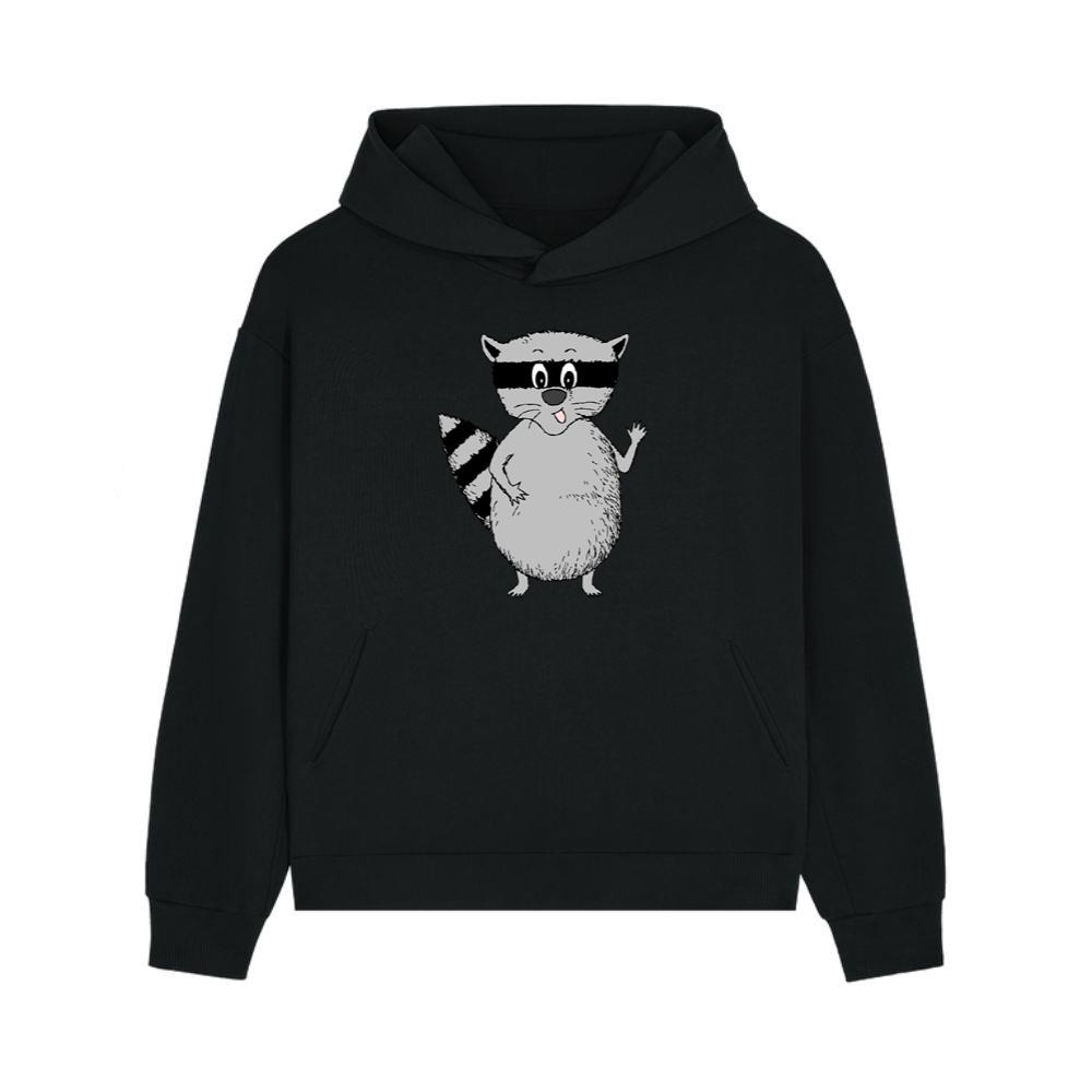 Waving Friendly Raccoon Hoodie