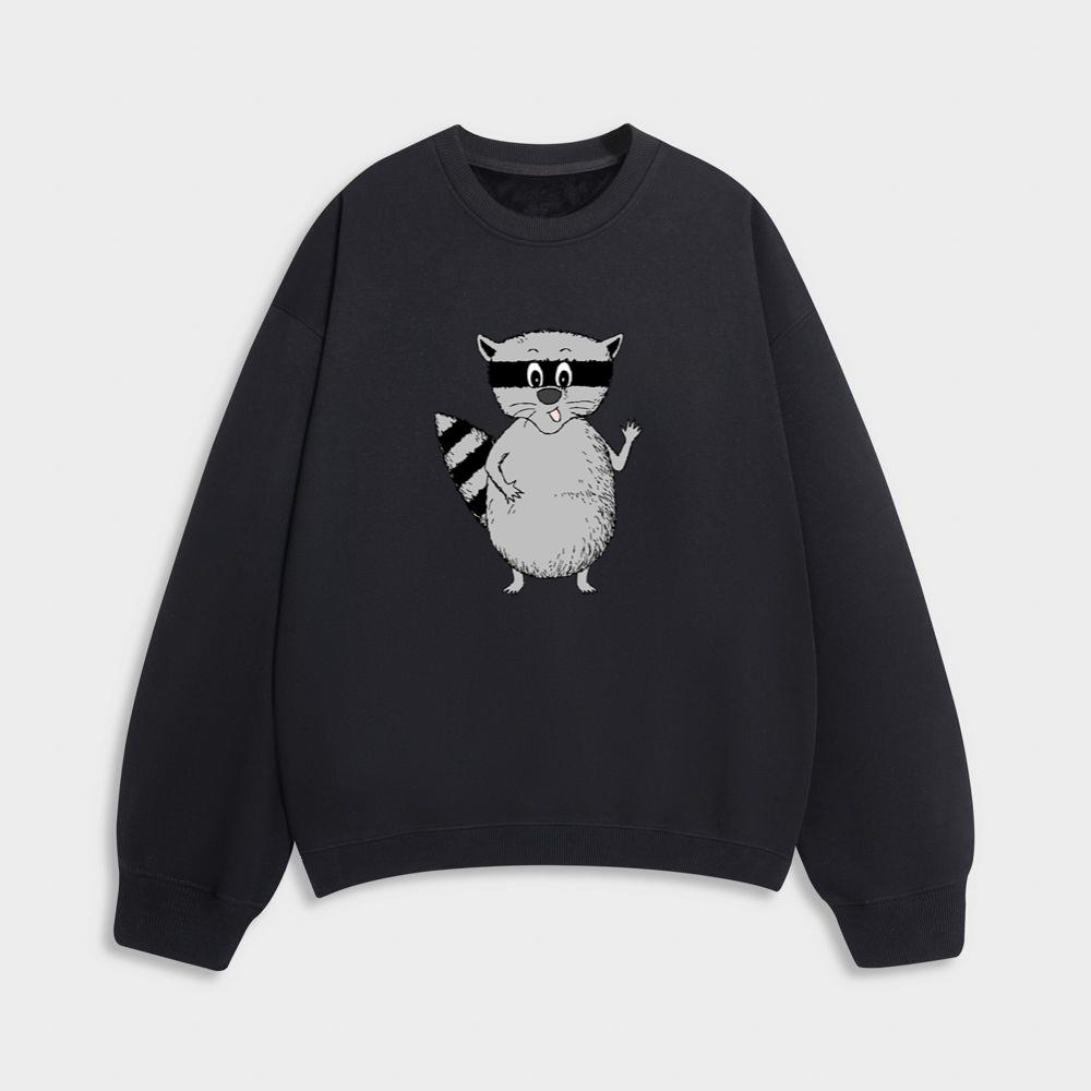 Waving Friendly Raccoon Sweatshirt