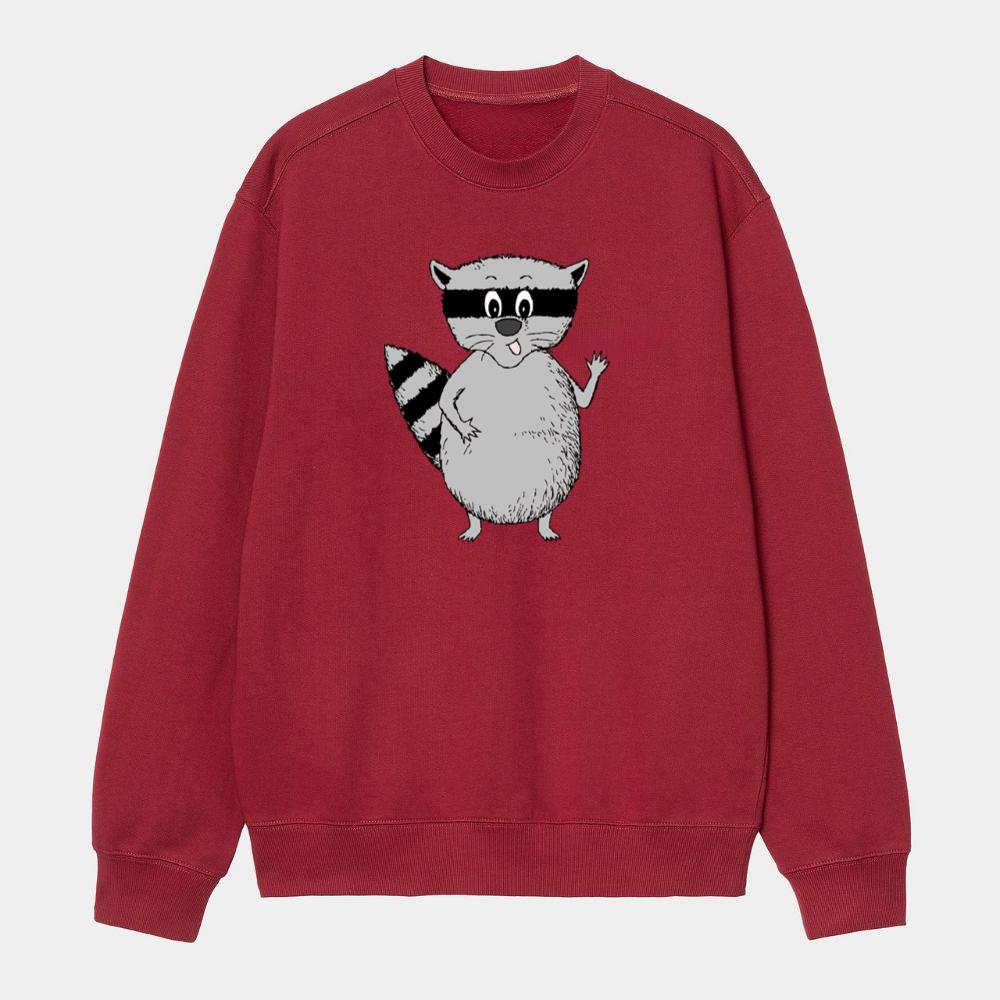 Waving Friendly Raccoon Sweatshirt