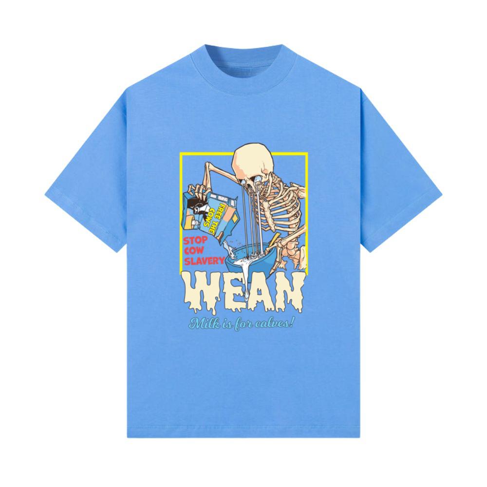 Wean Animal Rights Vegan Cartoon Art T-Shirt