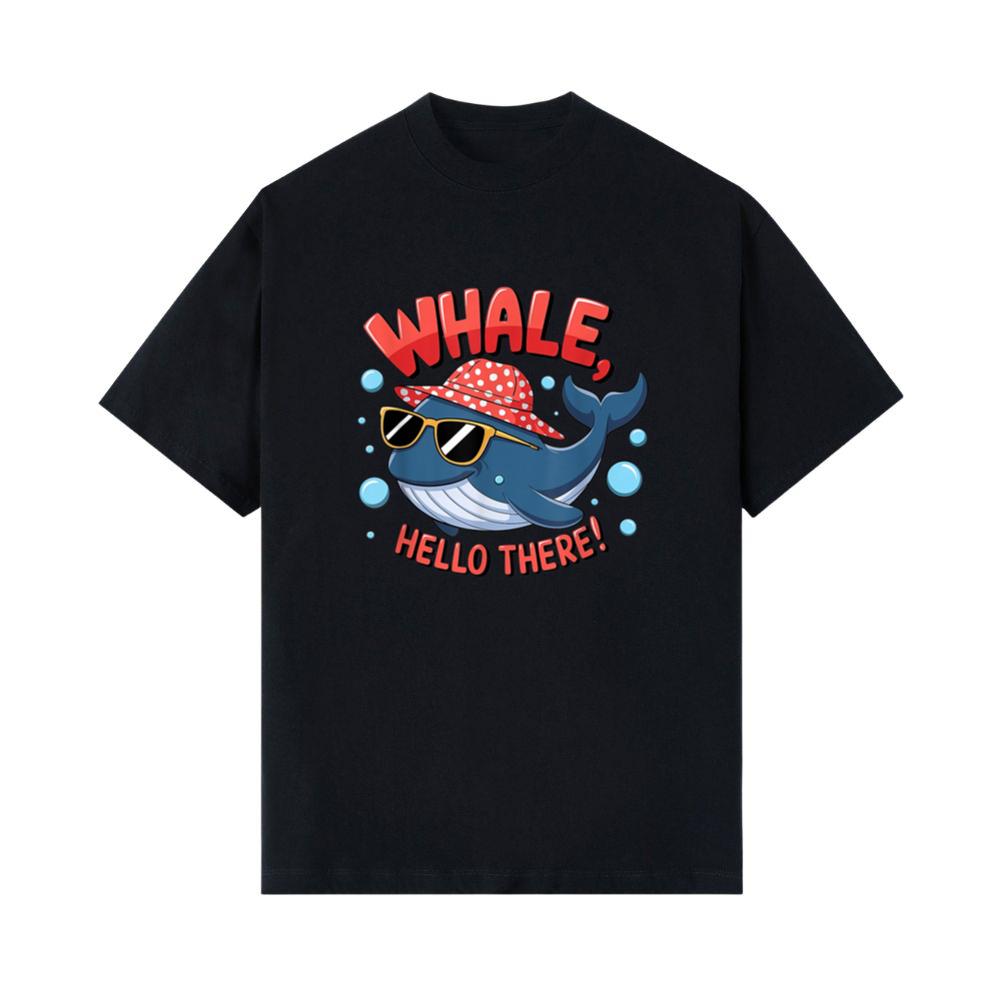 Whale Hello There Playful Cartoon Funny Ocean Fish Lover T-Shirt
