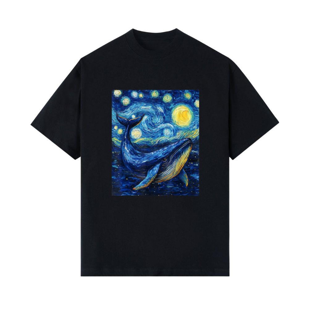 Whale - Van Gogh Style - Starry Night Graphic T-Shirt