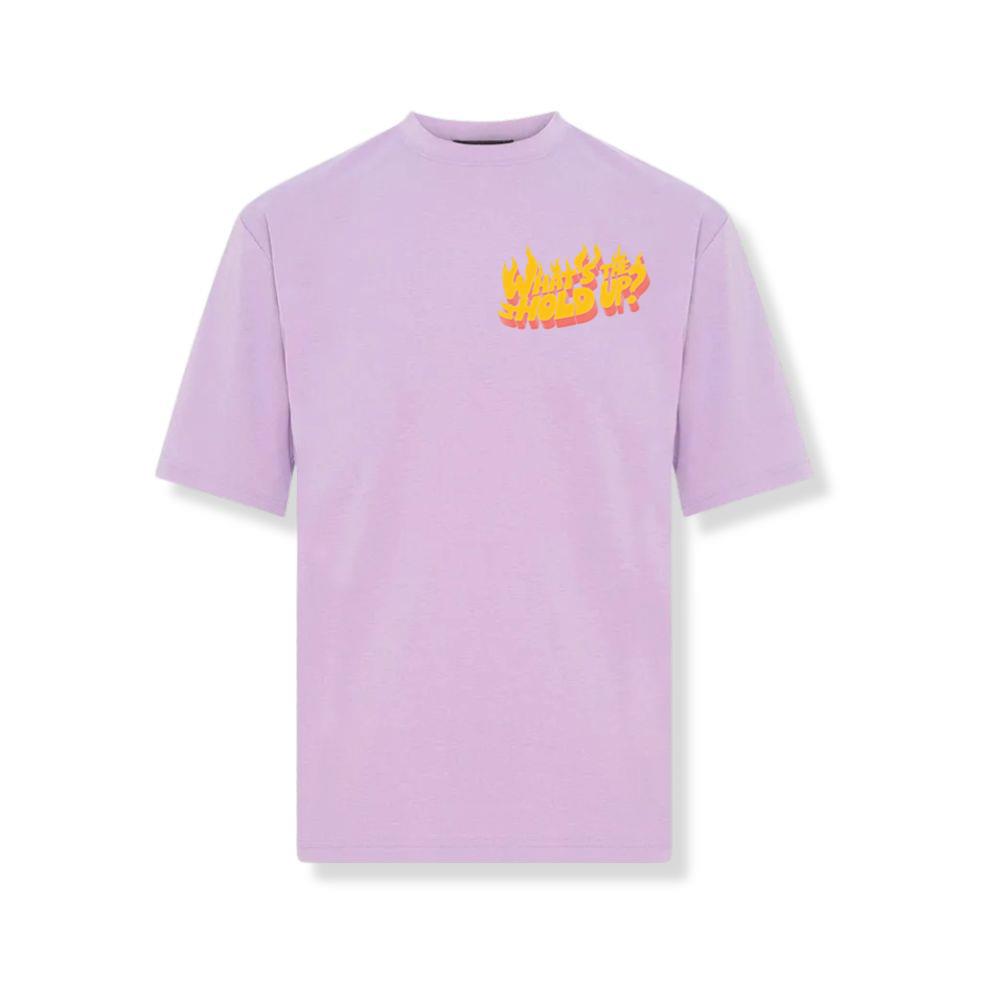 Whats the Hold Up Retro Fire Text Graphic T-Shirt - Image 3