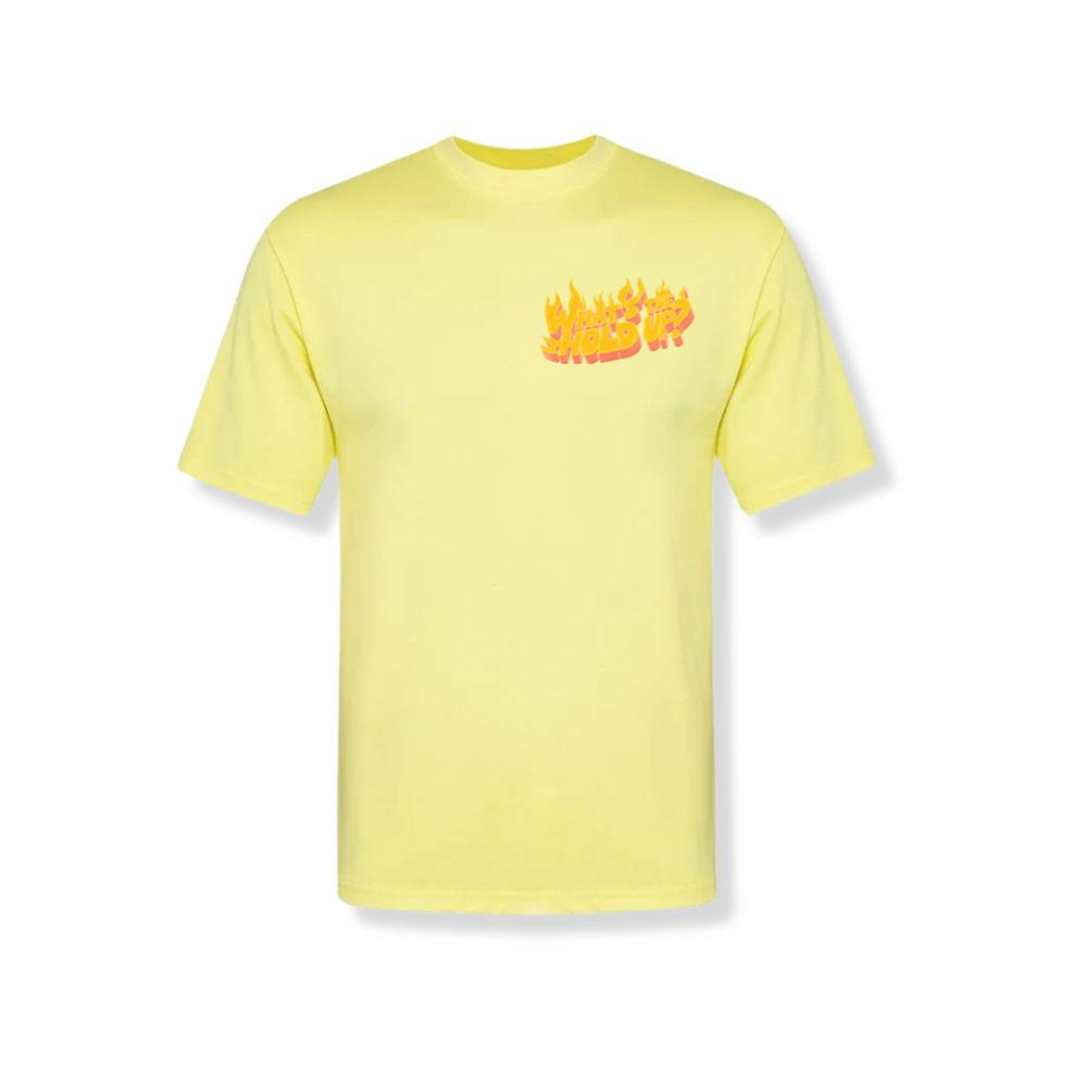 Whats the Hold Up Retro Fire Text Graphic T-Shirt