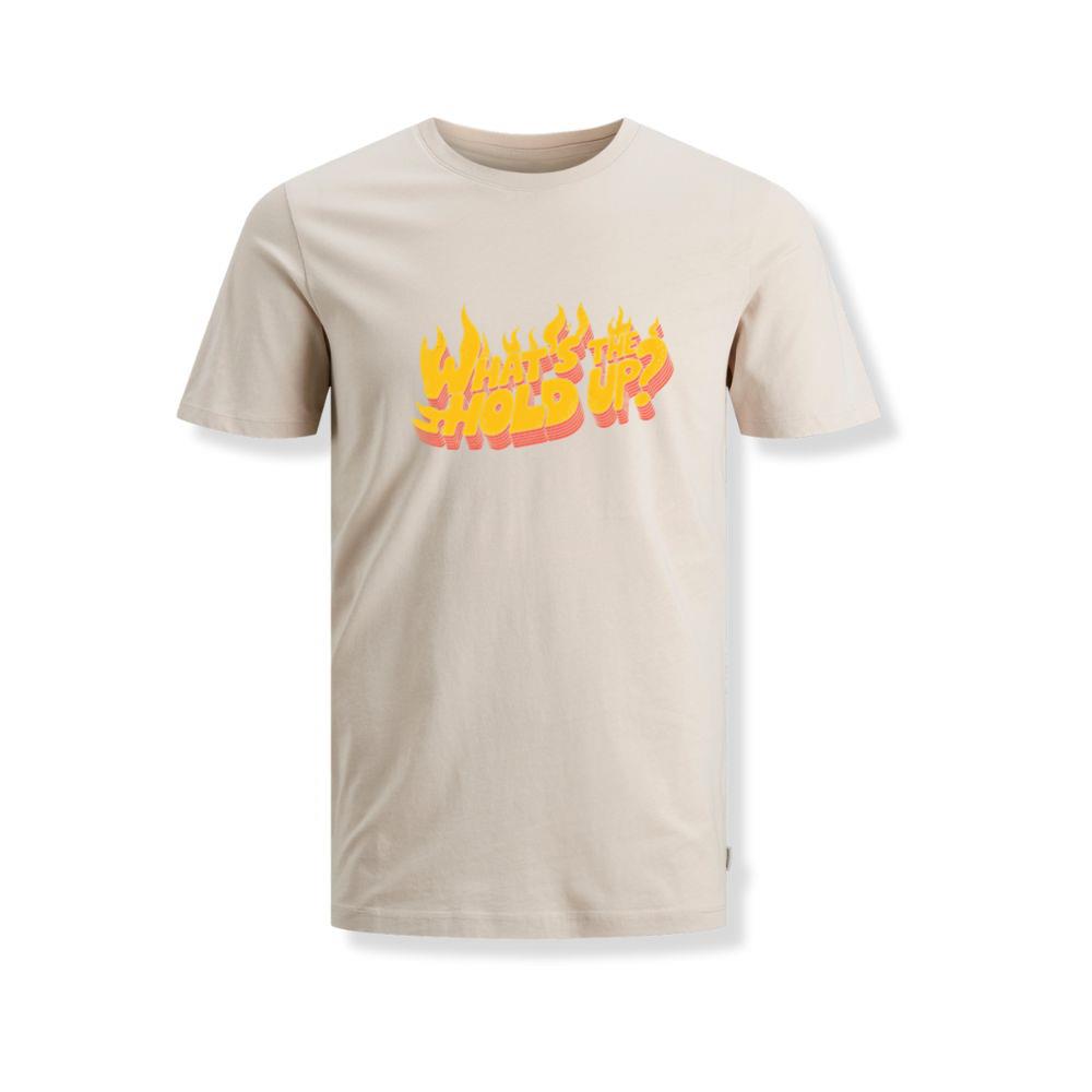 Whats the Hold Up Retro Fire Text Graphic T-Shirts