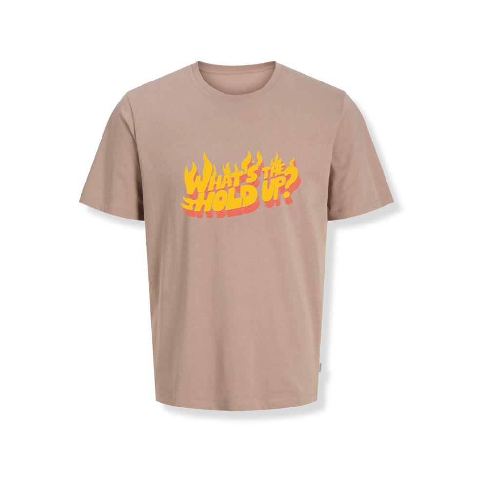 Whats the Hold Up Retro Fire Text Graphic T-Shirts