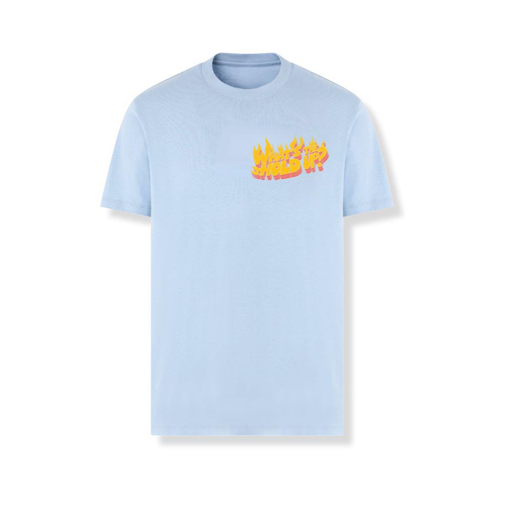 Whats the Hold Up Retro Fire Text Graphic T-Shirts