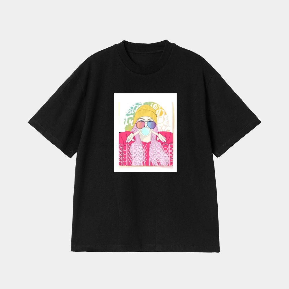 Where a Beanie-Bound Beauty, Blowing Bubbles and Bearing Bi-Chromatic Browsers T-Shirt