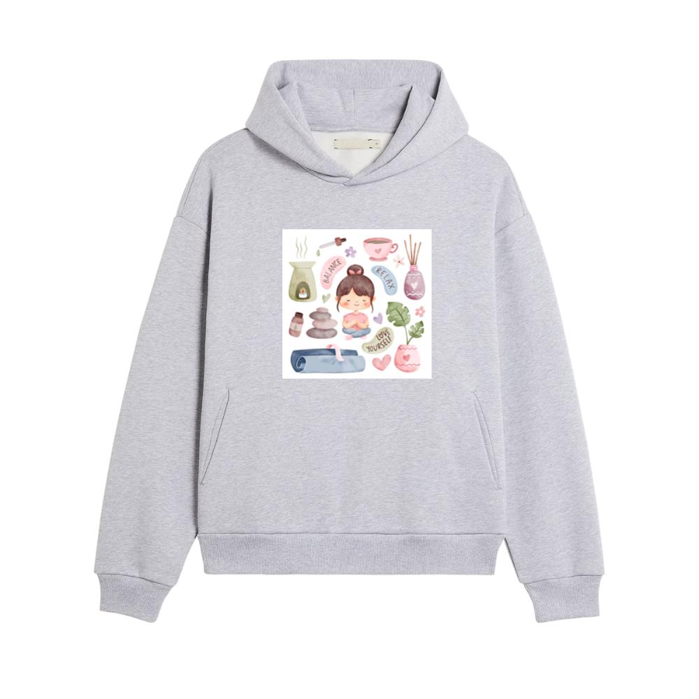 Where a Central Figure, Centered in Calmness and Clad in Comfort Hoodies
