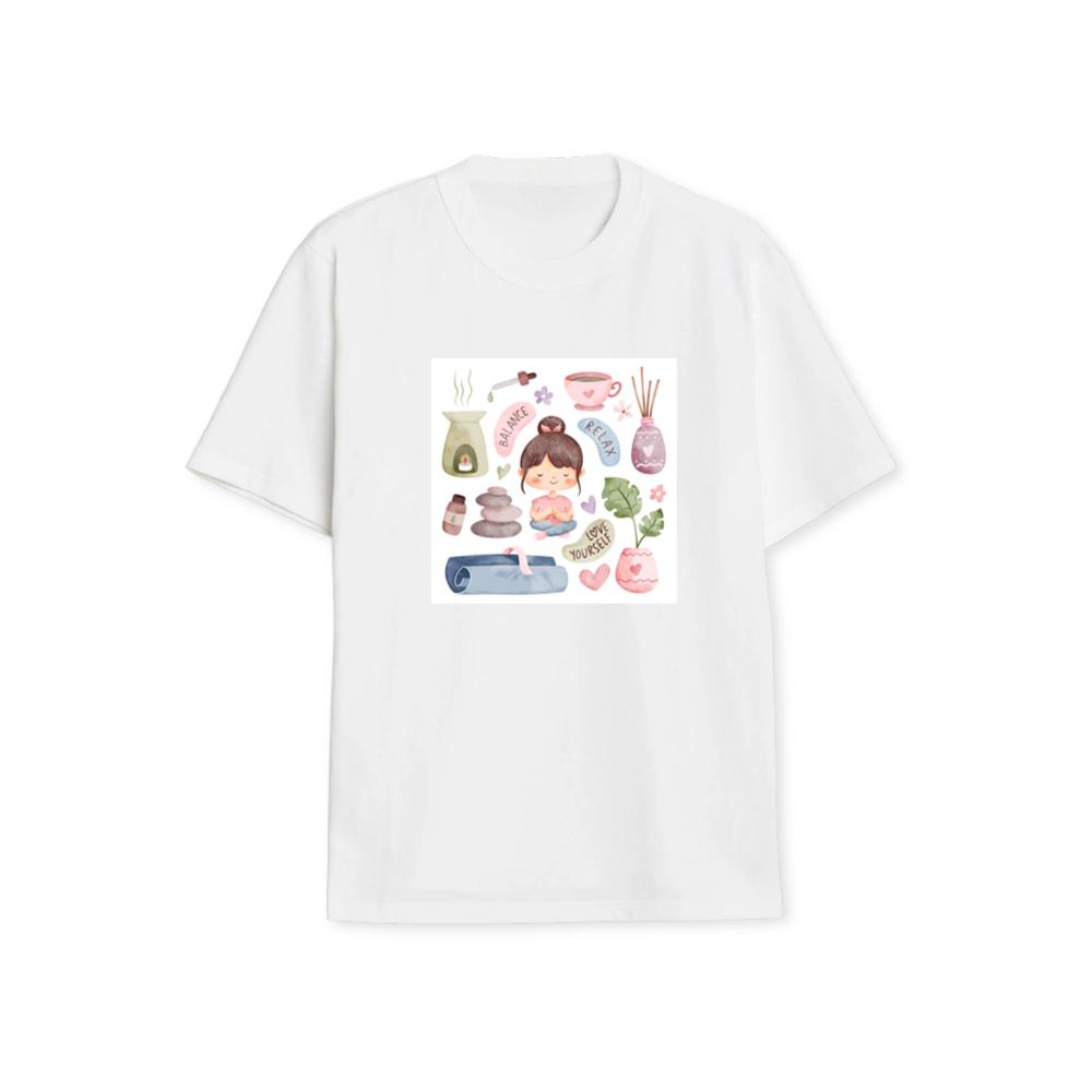 Where a Central Figure, Centered in Calmness and Clad in Comfort T-Shirts