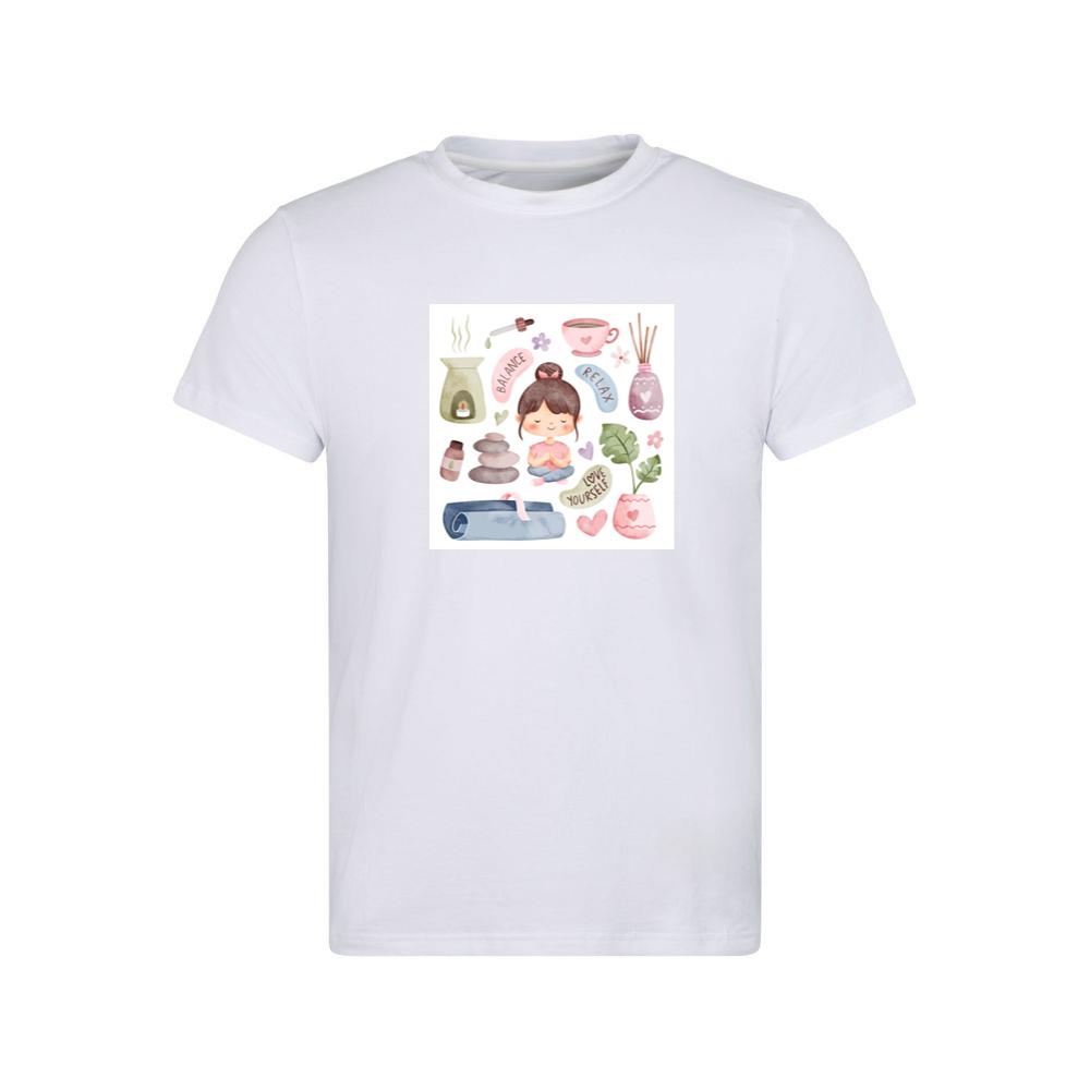 Where a Central Figure, Centered in Calmness and Clad in Comfort T-Shirts