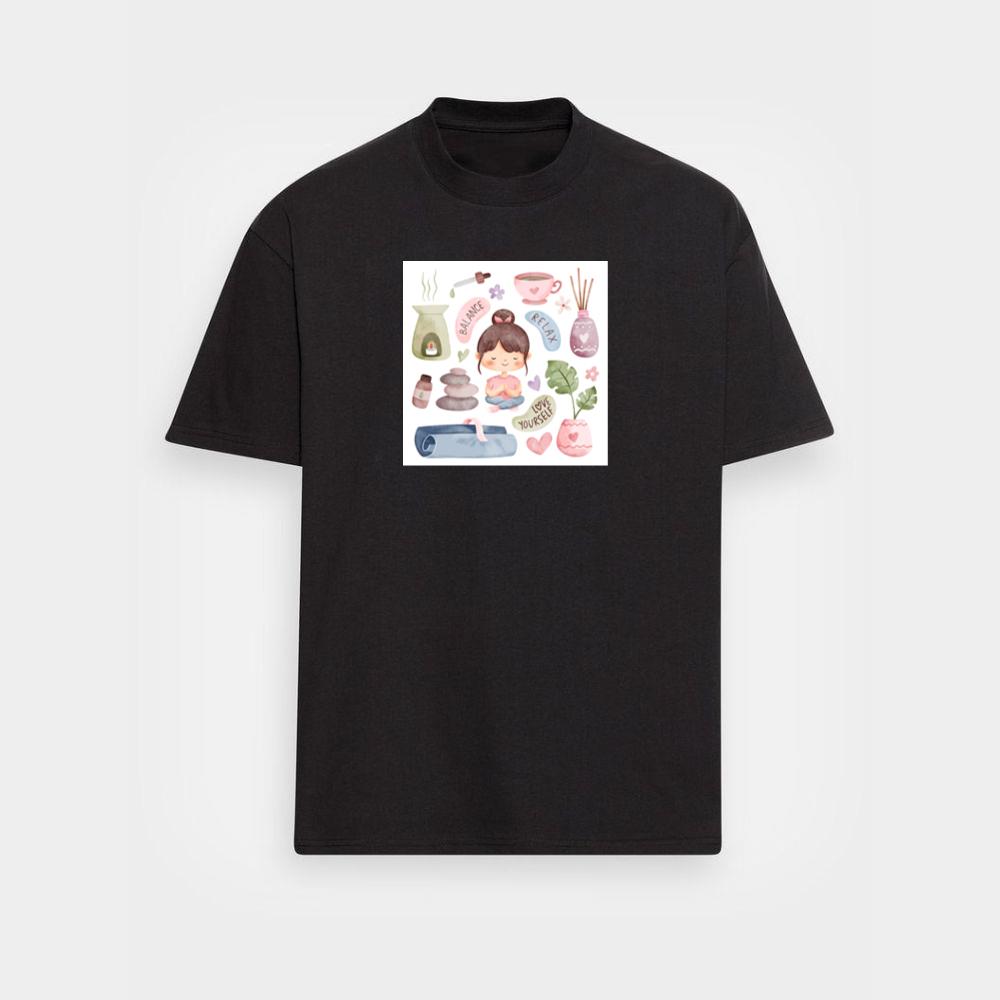 Where a Central Figure, Centered in Calmness and Clad in Comfort T-Shirts