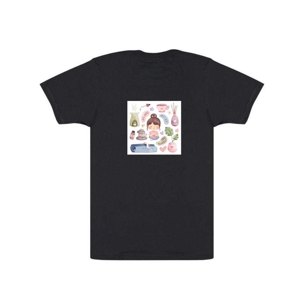 Where a Central Figure, Centered in Calmness and Clad in Comfort T-Shirts