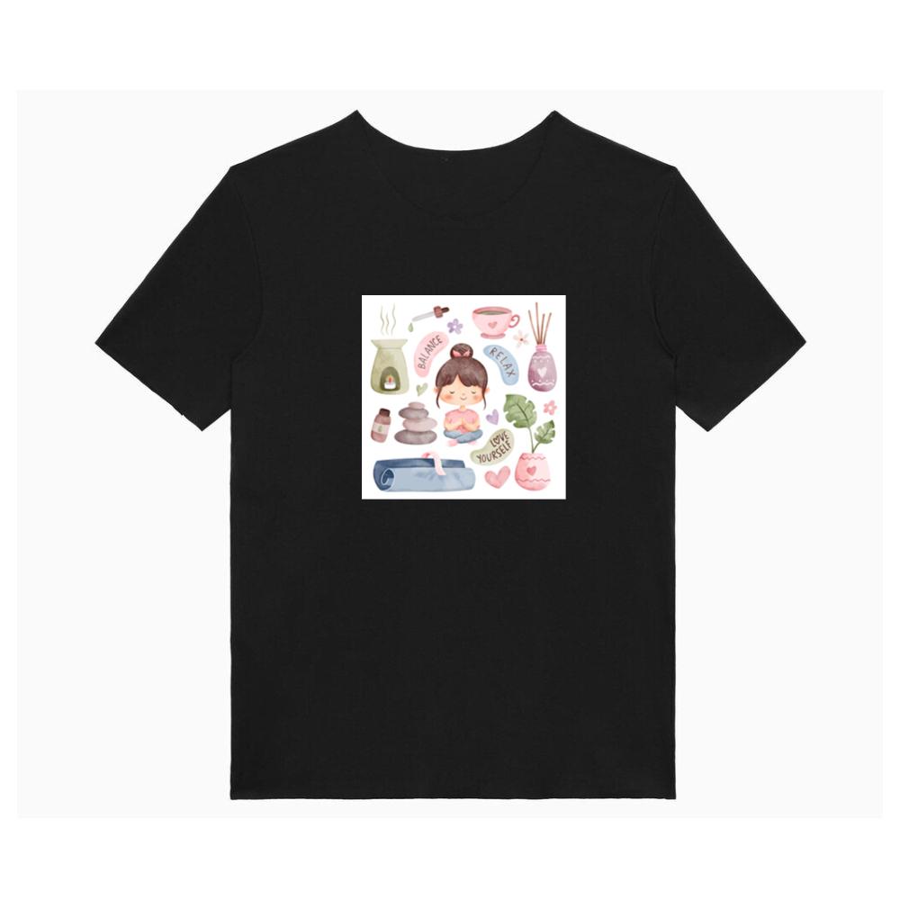 Where a Central Figure, Centered in Calmness and Clad in Comfort T-Shirts