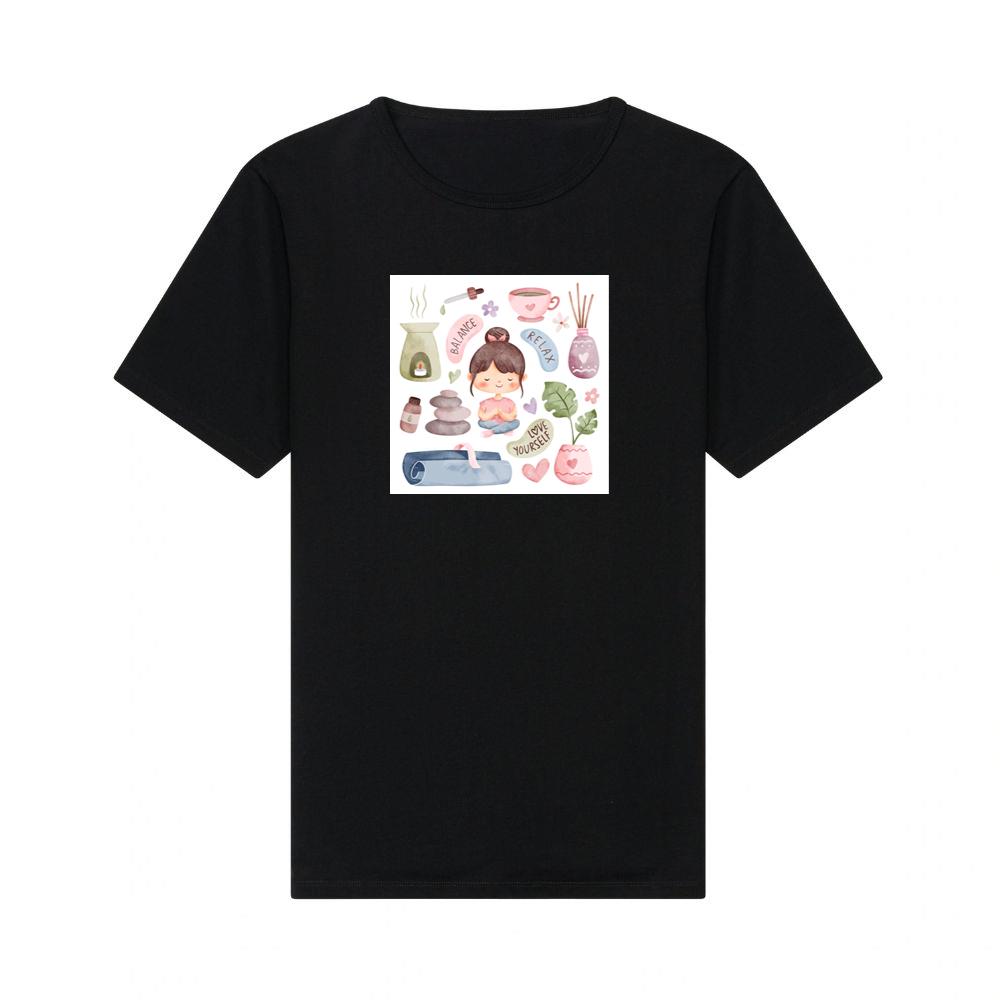 Where a Central Figure, Centered in Calmness and Clad in Comfort T-Shirts