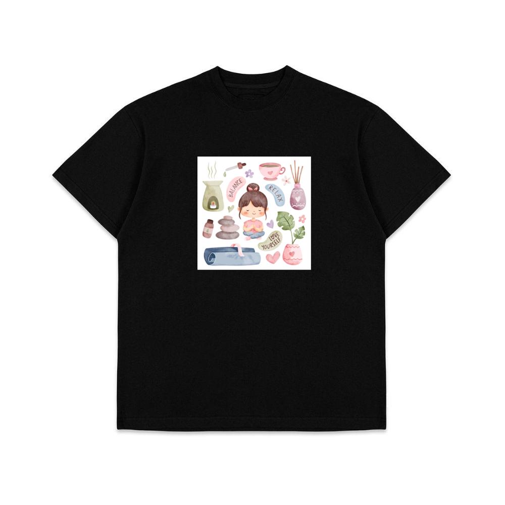 Where a Central Figure, Centered in Calmness and Clad in Comfort T-Shirts