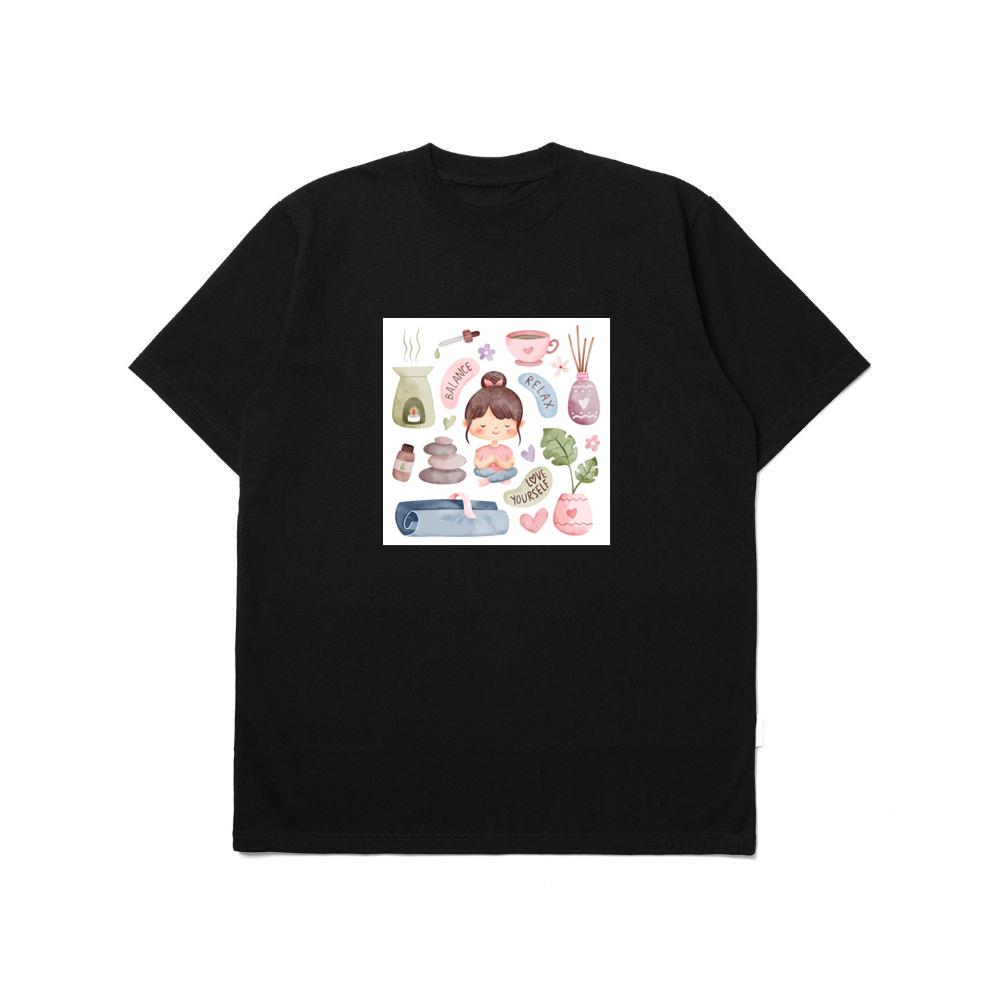 Where a Central Figure, Centered in Calmness and Clad in Comfort T-Shirts