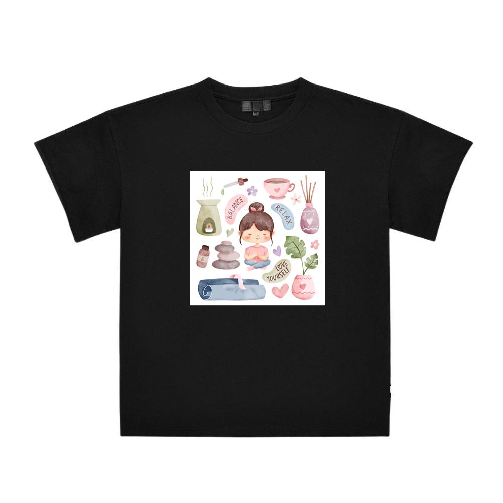 Where a Central Figure, Centered in Calmness and Clad in Comfort T-Shirts