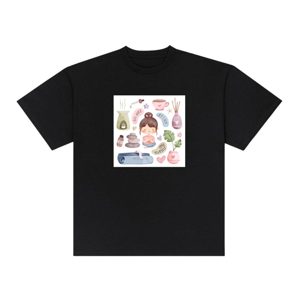 Where a Central Figure, Centered in Calmness and Clad in Comfort T-Shirts