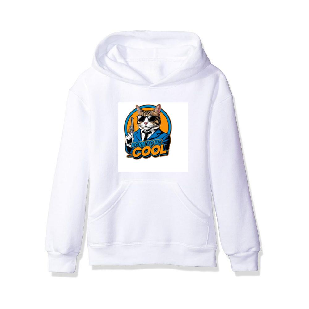Where a Suave Tabby, Framed in Retro Rings and Bearing a Blaster Hoodies