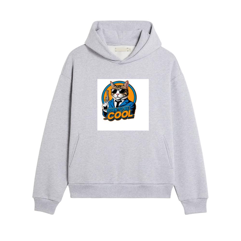 Where a Suave Tabby, Framed in Retro Rings and Bearing a Blaster Hoodies