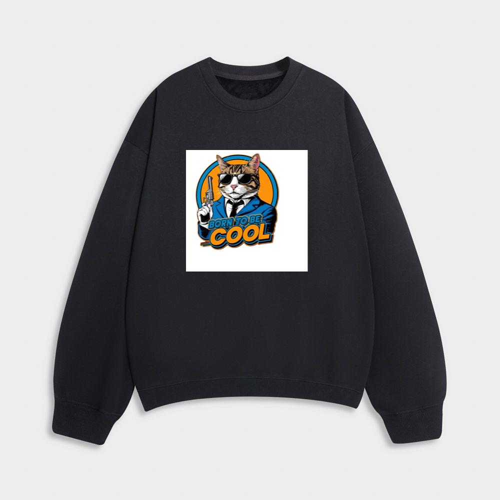 Where a Suave Tabby, Framed in Retro Rings and Bearing a Blaster Sweatshirt