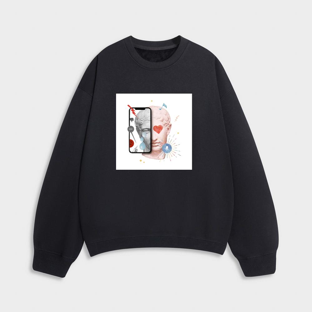 Where Digital Emotions Meet Classical Expression Sweatshirt
