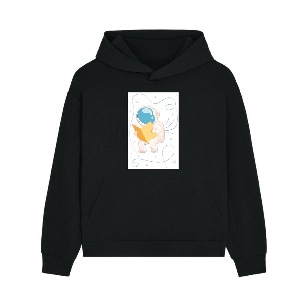 Whimsical Astronaut Reading in Space Hoodie