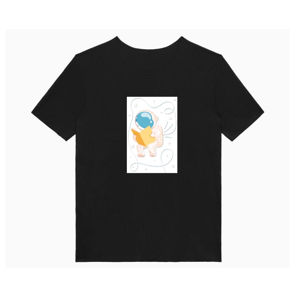 Whimsical Astronaut Reading in Space T-Shirts
