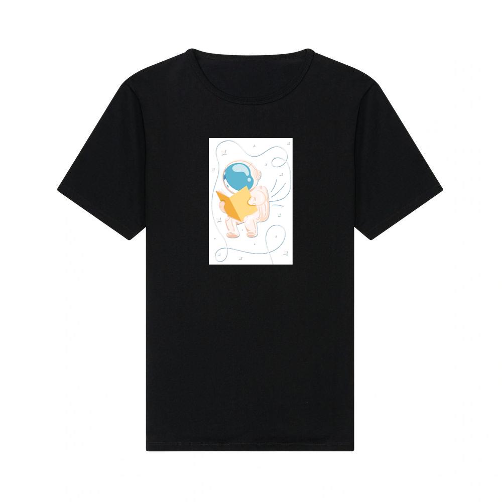 Whimsical Astronaut Reading in Space T-Shirts