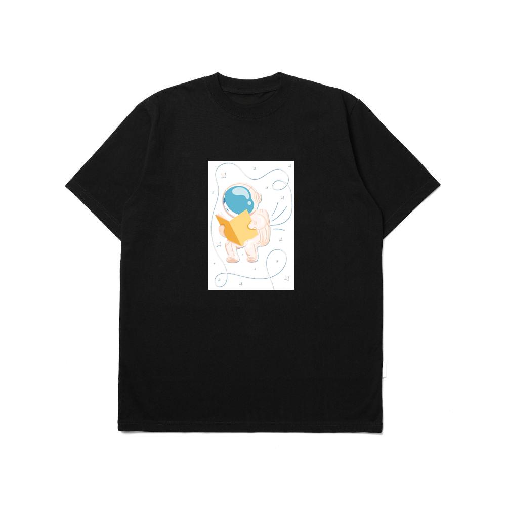 Whimsical Astronaut Reading in Space T-Shirts