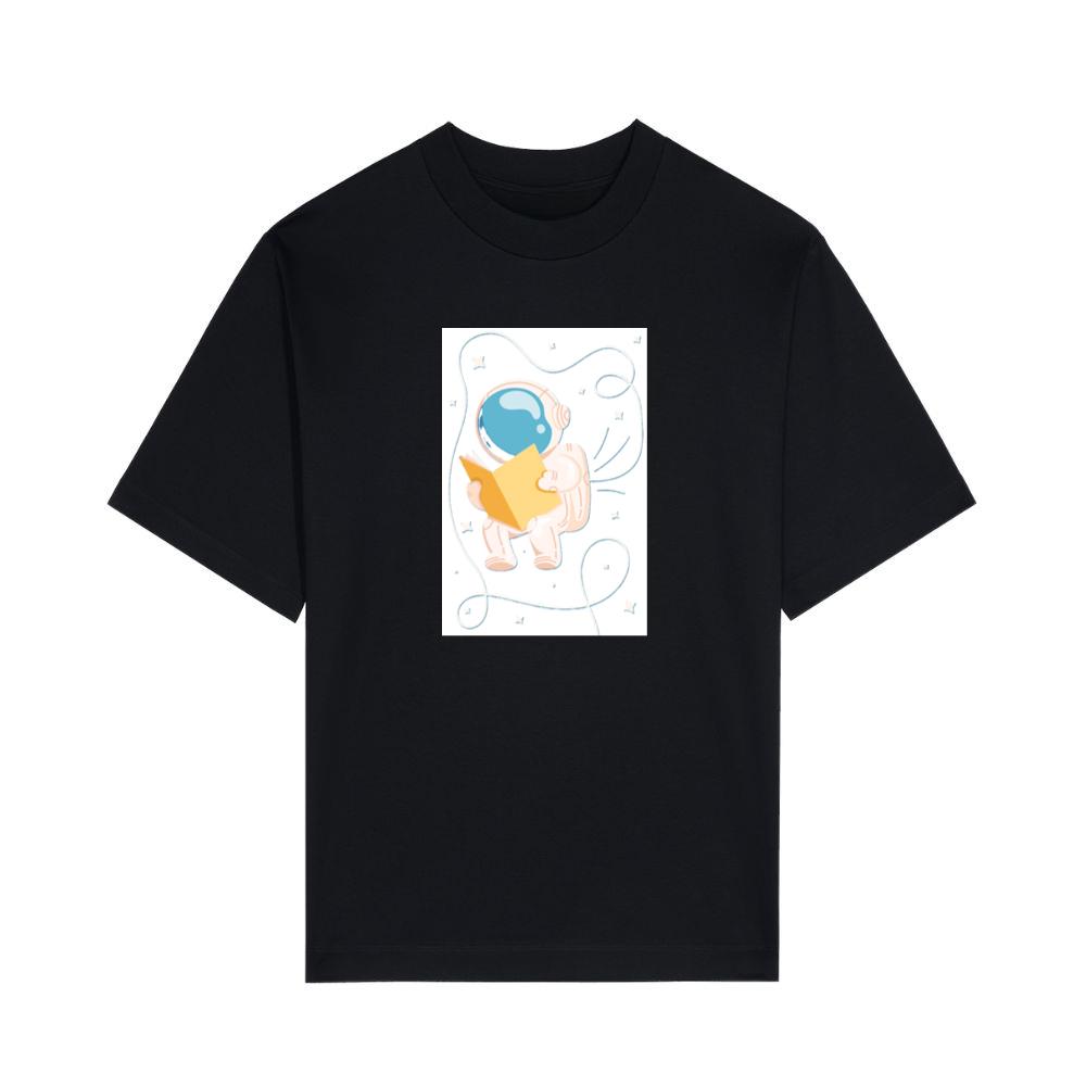 Whimsical Astronaut Reading in Space T-Shirts