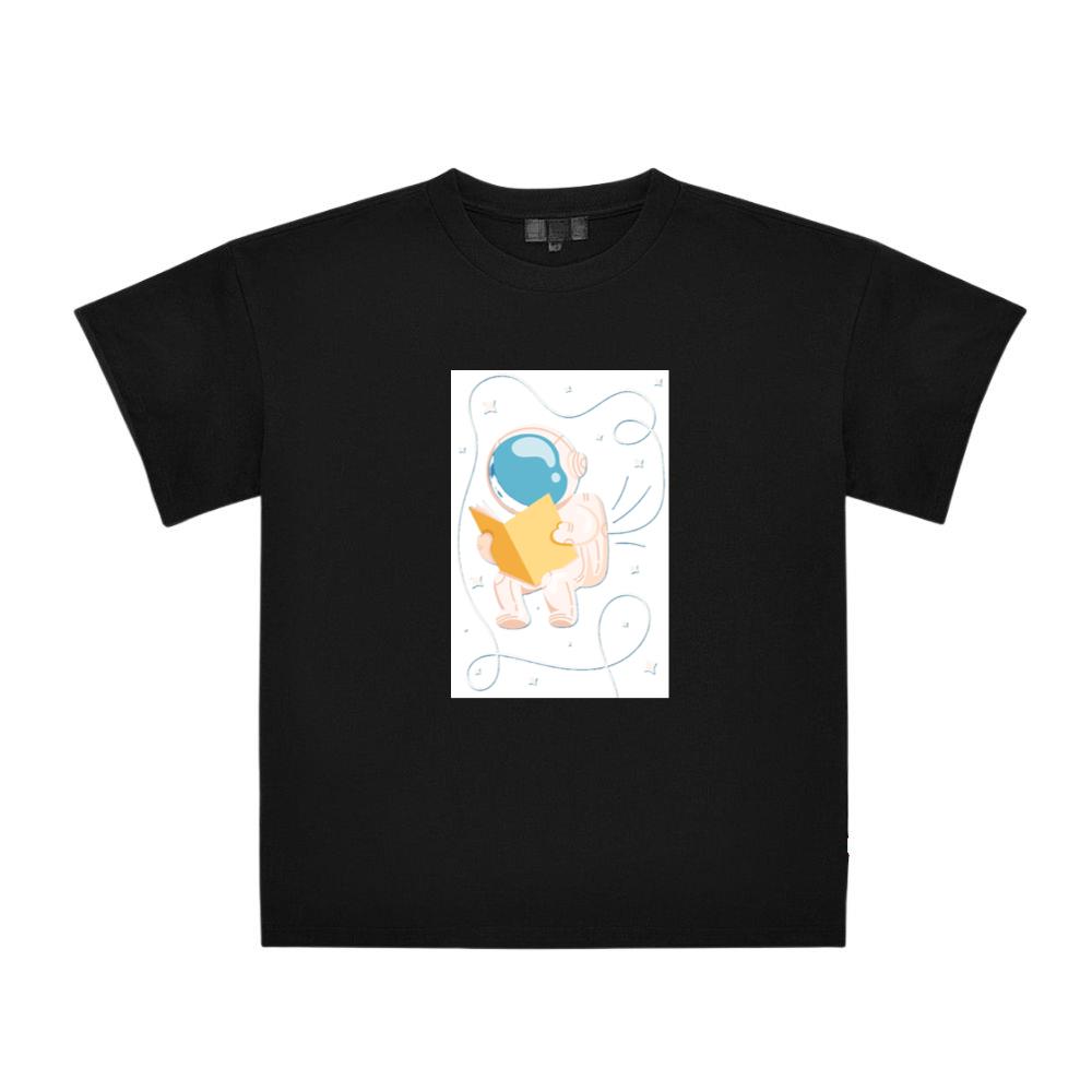 Whimsical Astronaut Reading in Space T-Shirts