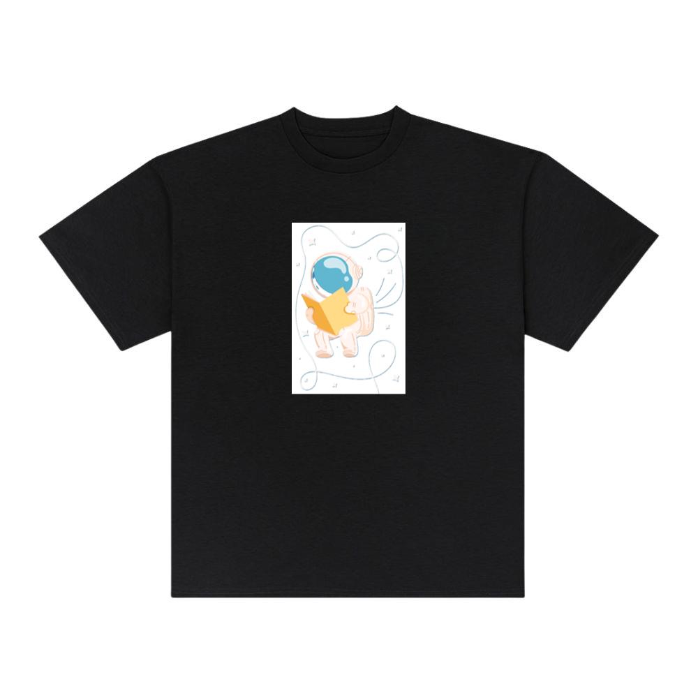 Whimsical Astronaut Reading in Space T-Shirts